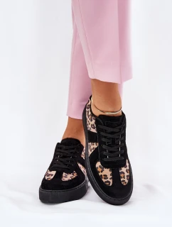 Dámské Tenisky S Leopardím Vzorem Na Platformě Černé Nativira