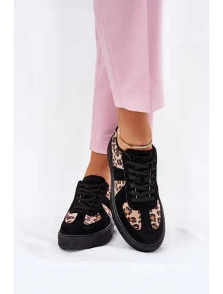 Dámské Tenisky S Leopardím Vzorem Na Platformě Černé Nativira