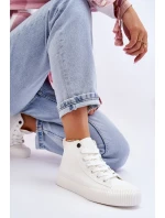 Dámské vysoké tenisky Big Star Fabric LL274445 Bílé Dámské vysoké tenisky Big Star Fabric LL274445 Bílé