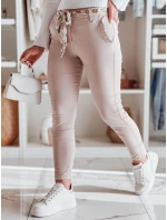 Dámské látkové chinos kalhoty s páskem ROSSALI světle růžové FashionStreet UY2530