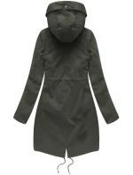 Dámská zimní bunda parka v army barvě s odepínací podšívkou a kapucí (7626)