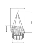 Závěsné sedadlo DRAGON HAMMOCK 80x60 cm tmavě šedé barvy