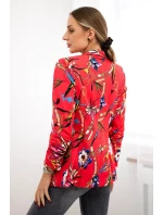 Bavlněná bunda s barevným potiskem malina Bavlněná bunda s barevným potiskem malina