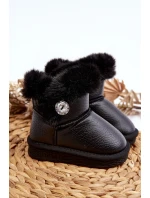 Zateplené sněhové boty s kožešinou černé Bessie
