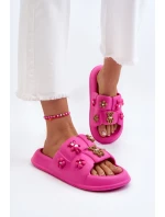 Dámské pěnové pantofle s ozdobami fuchsie Cambrina