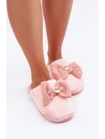 Dámské Pantofle S Kožešinou A Mašlí Růžové Olfedi