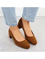 Velbloudí semišové lodičky na klínku Sergio Leone PB291