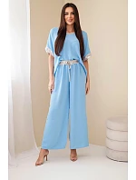 Komplet z viskózy se zlatým lemem modrý Komplet z viskózy se zlatým lemem modrý