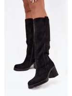 Dámské zimní kozačky na masivním podpatku černé Sanelle Dámské zimní kozačky na masivním podpatku černé Sanelle