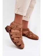 Dámské sandály Římské s Zlatým přezkou Camel Janessa