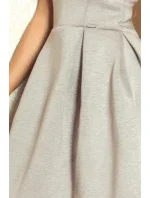 Dámské společenské neopren šaty korzetové GORZET krátké šedé - Šedá / L - Numoco