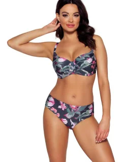 Dámská plavková podprsenka SK-167 Tmavě modrá s květy - Ava