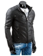 Pánská kožená bunda černá TX3247