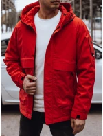 Pánská přechodná bunda s kapucí červená FashionStreet TX4880