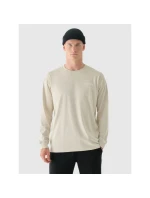 Pánské tričko oversize s potiskem a dlouhým rukávem 4F 4FRAW24TLONM502-12S