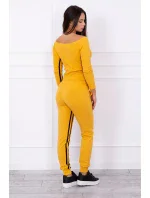 Sada s dvojitými pruhy hořčicová+černá