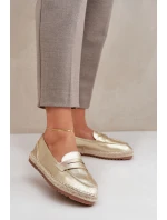 Dámské espadrilky s jutovou pleteninou na ploché podrážce zlaté Shilova