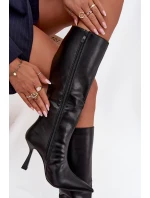 Dámské kozačky na podpatku nad koleno černé Vionette Dámské kozačky na podpatku nad koleno černé Vionette