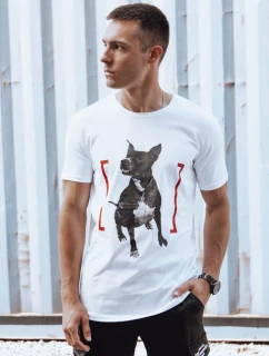 Pánské bílé tričko s potiskem FashionStreet RX5608