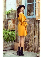 SOFIA - Dámské motýlkové šaty v medové barvě 287-1