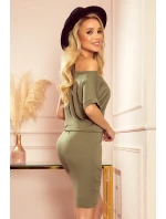 139-8 Sportovní šaty s krátkými rukávy - OLIVE 139-8 Sportovní šaty s krátkými rukávy - OLIVE