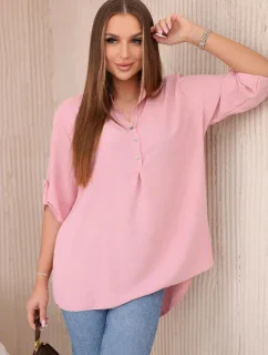 Halenka s prodlouženým zadním dílem pudrově růžová