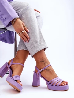 Dámské semišové sandály na platformě fialove Verda