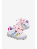 Sportovní boty dětské sneakers s svítící podrážkou bílo-růžové Arielle