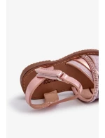 Lesklé dětské sandály na suchý zip, růžová Delphina Lesklé dětské sandály na suchý zip, růžová Delphina