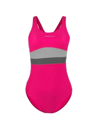 Dámské jednodílné plavky Katie Tmavě růžová s šedou - Crowell