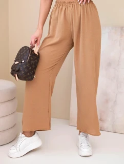 Kalhoty s širokými nohavicemi camelové