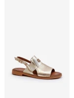Zazoo 40385 Dámské Kožené Sandály Zlaté