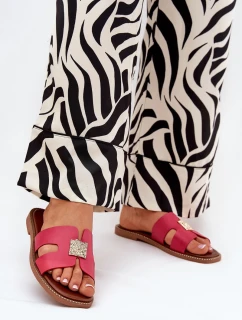 Ploché Pantofle S Výřezy A Dekorací Fuchsie Bohalis