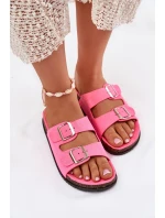 Dámské Pantofle S Přezkami Neonově Růžové Oliena