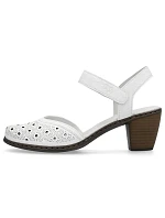 Kožené pohodlné sandály Rieker W RKR650 white Kožené pohodlné sandály Rieker W RKR650 white