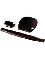 Gelová podložka pod myš a zápěstí Fellowes CRYSTAL černá