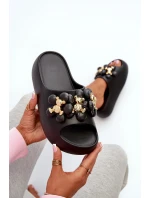 Dámské Piankové Žabky S Ozdobami Na Hrubé Podrážce Černé Bremavia