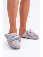 Dámské Pantofle S Kožíškem A Mašlí Šedé Olfedi Dámské Pantofle S Kožíškem A Mašlí Šedé Olfedi