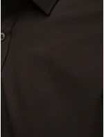 Pánská elegantní hladká tmavě hnědá košile REGULAR FIT FashionStreet DX2685 Pánská elegantní hladká tmavě hnědá košile REGULAR FIT FashionStreet DX2685