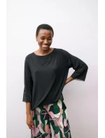 Dámský pyžamový top Aura Spotlight Top - BLACK - černý 0004 - TRIUMPH Dámský pyžamový top Aura Spotlight Top - BLACK - černý 0004 - TRIUMPH