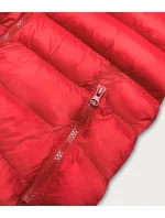 Krátká červená prošívaná dámská vesta (23077-270) Krátká červená prošívaná dámská vesta (23077-270)