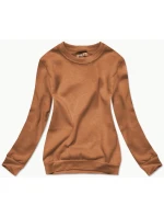 Dámská tepláková mikina v barvě toffi se stahovacími lemy (W01-157)