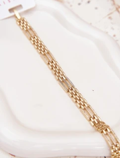 Dámský náramek ze chirurgické oceli s křišťály zlatý