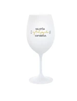 NAJLEPŠIA AJ TAK PSYCHO KAMARÁTKA - biely pohár na víno 350 ml NAJLEPŠIA AJ TAK PSYCHO KAMARÁTKA - biely pohár na víno 350 ml