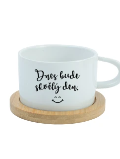 DNES BUDE SKVĚLÝ DEN - bílý hrníček makronka 200 ml