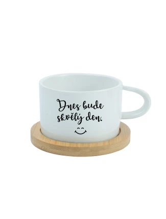 DNES BUDE SKVĚLÝ DEN - bílý hrníček makronka 200 ml
