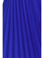 311-16 LILA Plisované šaty s krátkými rukávy a páskem - CHABROW 311-16 LILA Plisované šaty s krátkými rukávy a páskem - CHABROW