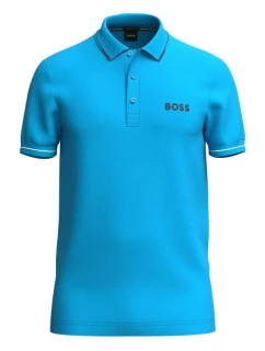 Pánská polokošile BOSS Paul Pro Turquoise/Aqua slim fit tyrkysové barvy (50506203-442)