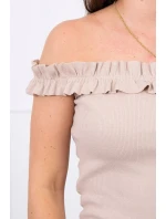 Španělské šaty s volánky béžové Španělské šaty s volánky béžové