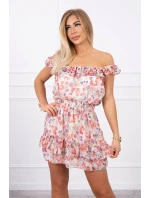 Zavinovací šaty s ecru pasem